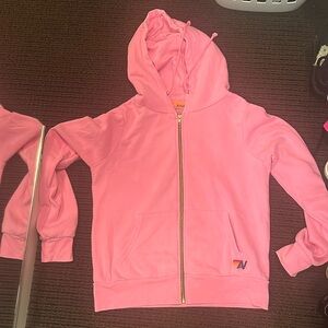 Aviator nation hoodie pink with green bolt